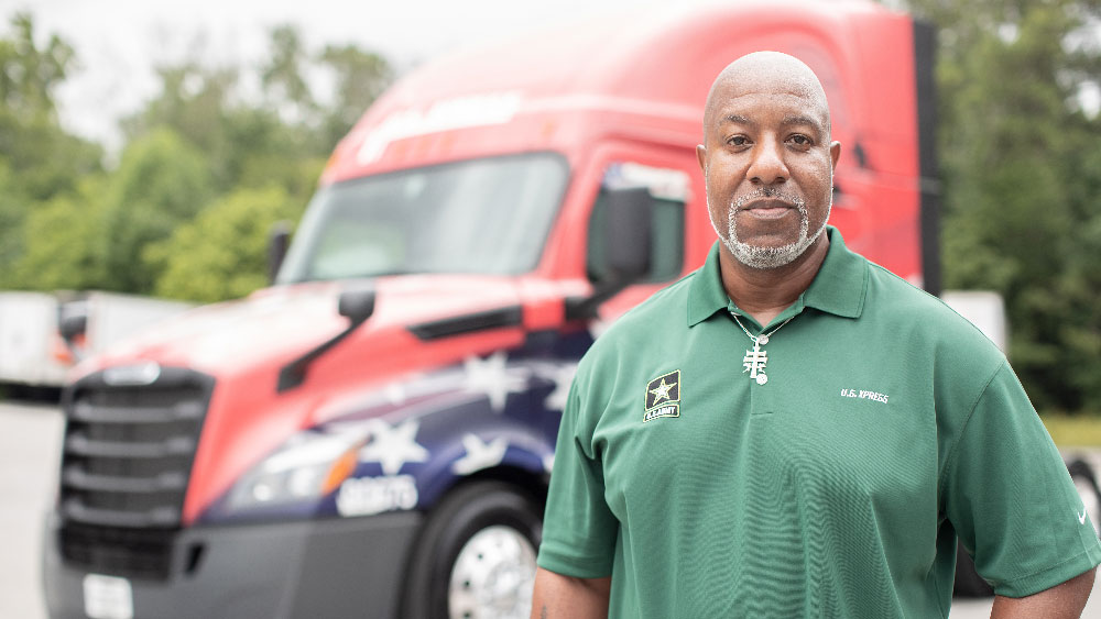 Driver front of truck